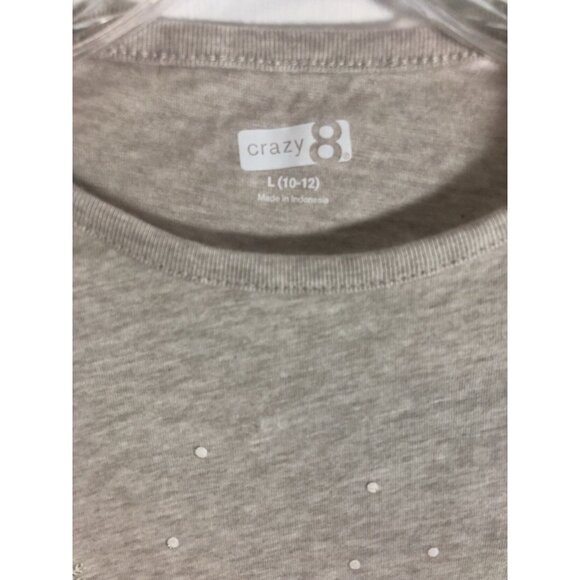 🆕 Crazy 8 Size 10-12 Oatmeal Heather Long Sleeved Tee - Picture 3 of 4